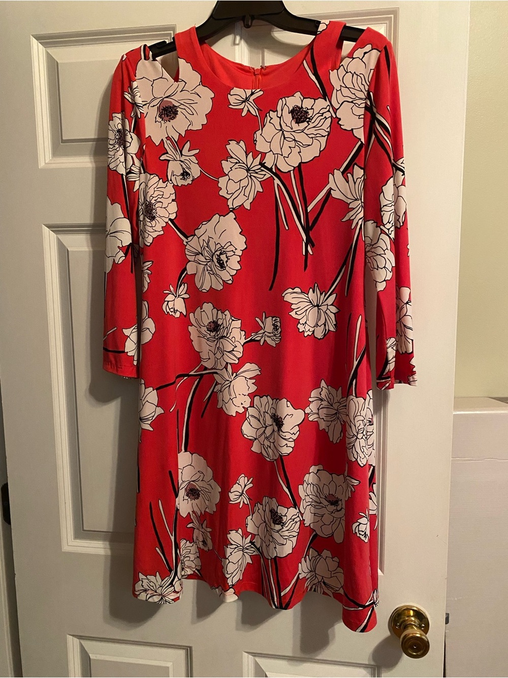 Ivanka Trump Floral Midi Dress with White Bloom Print